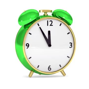 Green alarm clock Stock Illustration