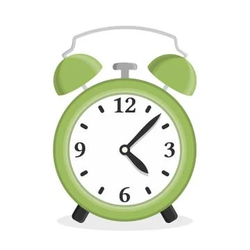 Green Alarm Clock Stock Illustration