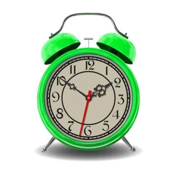 Green alarm clock. Stock Illustration