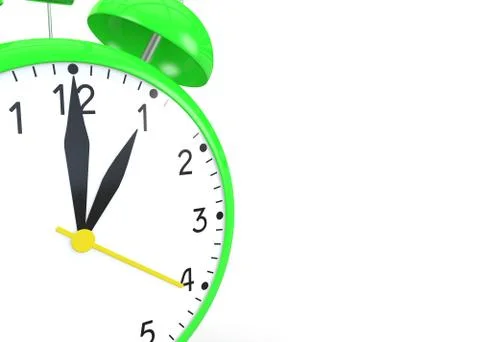Green alarm clock on an isolated background Stock Illustration