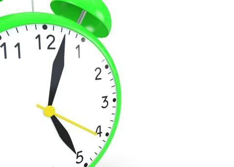 Green alarm clock on an isolated background Stock Illustration