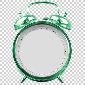 Green alarm clock without clock hands 库存照片