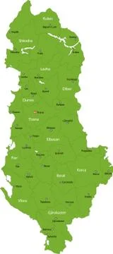 Green Albania map Stock Illustration