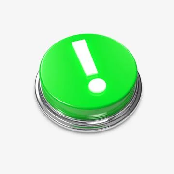 Green alert button exclamation mark Stock Illustration