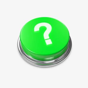 Green alert button question mark Stock Illustration