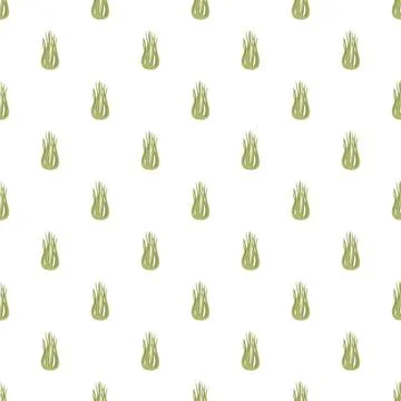 Green algae grass plant growing seamless pattern Illustrazione stock