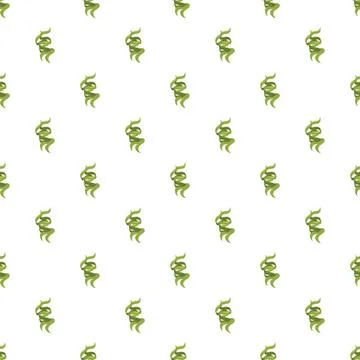 Green algae seaweed spiral seamless pattern background Stock Illustration