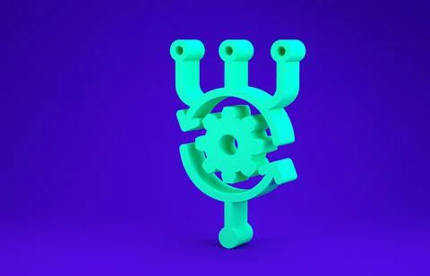 Green Algorithm icon isolated on blue background. Algorithm symbol design fro Stock Illustration