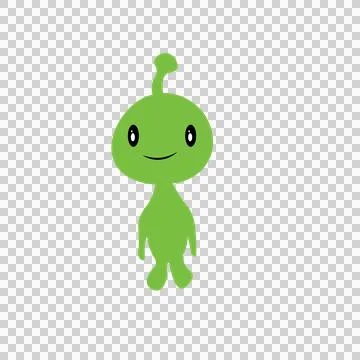 Green Alien Character Flat Graphic Stock Illustration