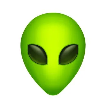 Green alien front view Stock Illustration