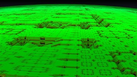 Green Alien Landscape Stock Illustration