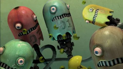 Green alien in the space Stock Illustration