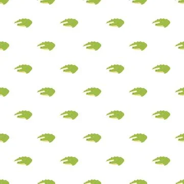 Green alligator head repeating seamless pattern creating background Stock Illustration