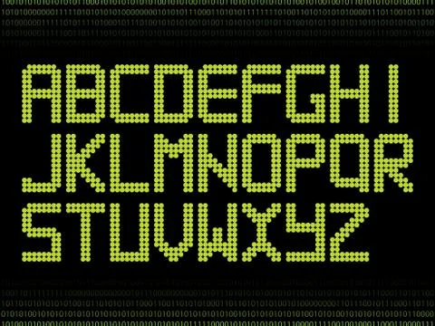 Green alphabet with dots Stock Illustration