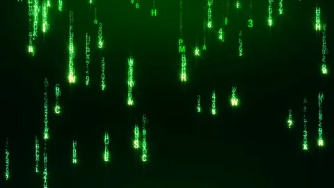 Green alphabet matrix rain Stock Footage 83823837