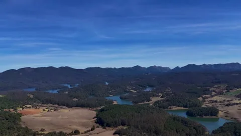 Green Alpine Slopes and River Stream (Top View) Stock Footage 326944362
