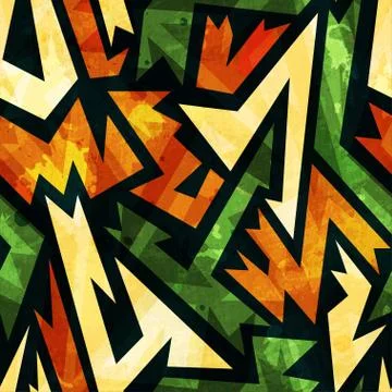 Green ancient seamless pattern with grunge effect イラスト素材