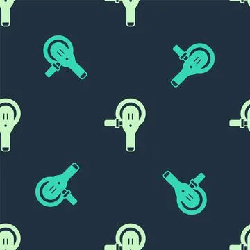 Green and beige Angle grinder icon isolated seamless pattern on blue background Stock Illustration