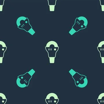 Green and beige Angle grinder icon isolated seamless pattern on blue backgr.. Stock Illustration