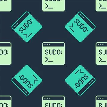 Green and beige Code terminal icon isolated seamless pattern on blue background Stock Illustration