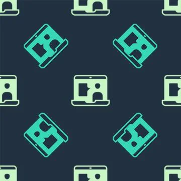 Green and beige E-learning of different foreign languages icon isolated seamless Stock Illustration