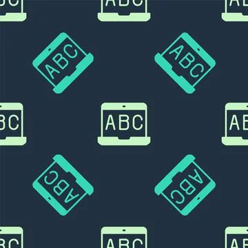 Green and beige E-learning of different foreign languages icon isolated seaml Stock Illustration