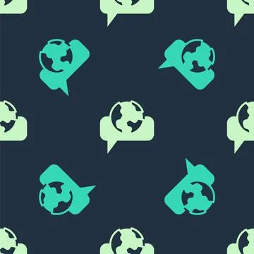 Green and beige Learning foreign languages icon isolated seamless pattern on Stock Illustration