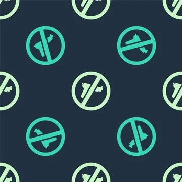 Green and beige No war icon isolated seamless pattern on blue background. T.. 스톡 일러스트