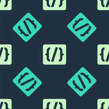 Green and beige Programming language syntax icon isolated seamless pattern on イラスト素材