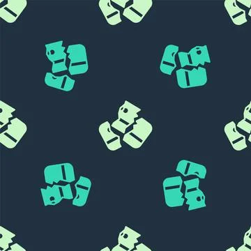 Green and beige Scissors cutting a credit card icon isolated seamless pattern on 스톡 일러스트