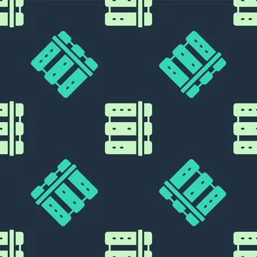Green and beige Server, Data, Web Hosting icon isolated seamless pattern on b Stock Illustration