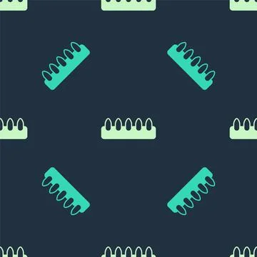 Green and beige Set of false nails for manicure icon isolated seamless pattern Illustrazione stock