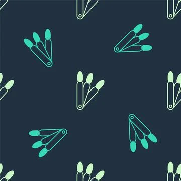 Green and beige Set of false nails for manicure icon isolated seamless pattern Illustrazione stock