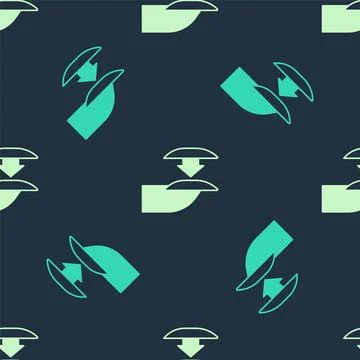 Green and beige Set of false nails for manicure icon isolated seamless pattern Illustrazione stock