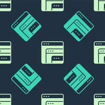 Green and beige Software, web developer programming code icon isolated seamless Illustrazione stock