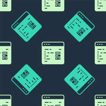 Green and beige Software, web developer programming code icon isolated seamless Illustrazione stock