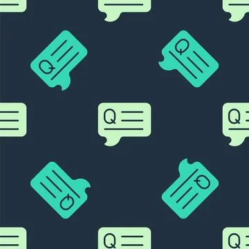 Green and beige Speech bubbles with Question icon isolated seamless pattern.. Stock Illustration