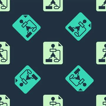 Green and beige Tile flowchart for program design or process management plan Stock Illustration