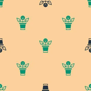 Green and black BFF or best friends forever icon isolated seamless pattern on Stock Illustration