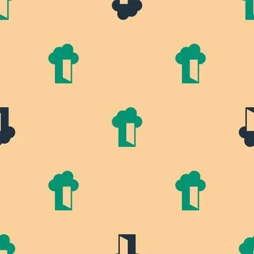 Green and black Cloud database icon isolated seamless pattern on beige イラスト素材