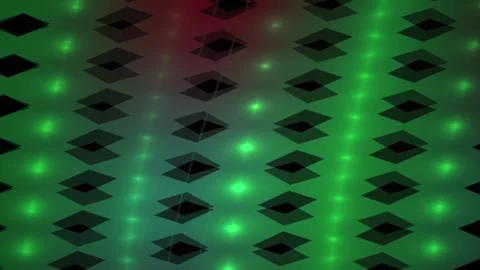 Green and black diamond pattern with glowing lights. Stock Footage 336701662
