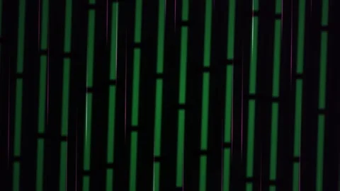 Green and black digital grid background with vertical lines and code. Stock-Footage 336242779