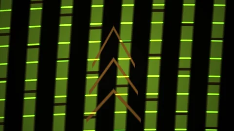 Green and black digital pattern with orange lines. Stock Footage 336701599