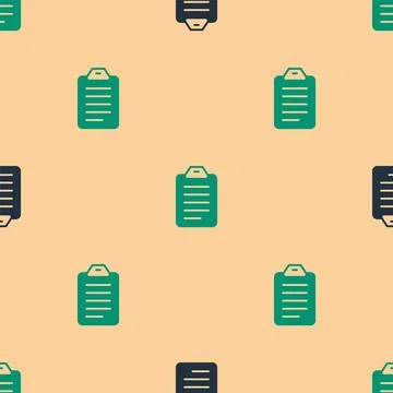 Green and black To do list or planning icon isolated seamless pattern on be.. イラスト素材