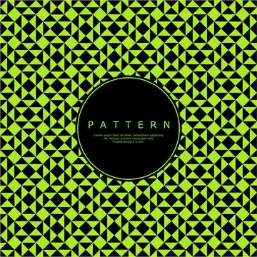 Green and black geometric pattern design. Triangle shape seamless pattern. Illustrazione stock