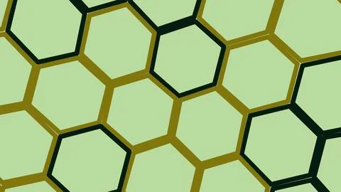 Green and black honeycomb pattern geometric background Stock Illustration