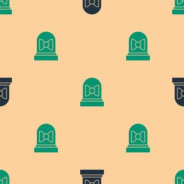 Green and black Motion sensor icon isolated seamless pattern on beige background 스톡 일러스트