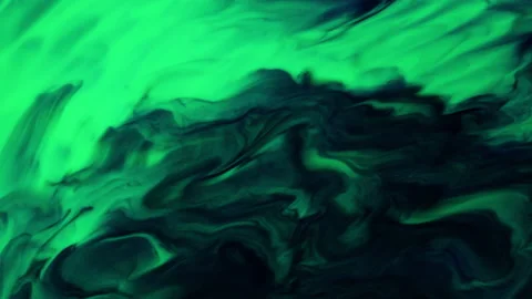 Green And Black Paint Spreading Stock Footage 206339122