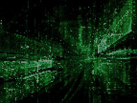 Green and black perspective technology background - vector illustration Stock Illustration