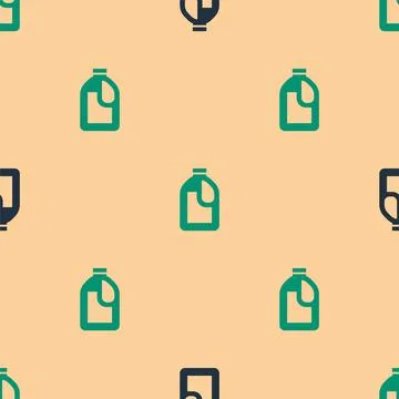 Green and black Plastic bottle for laundry detergent, bleach, dishwashing liquid Stock Illustration